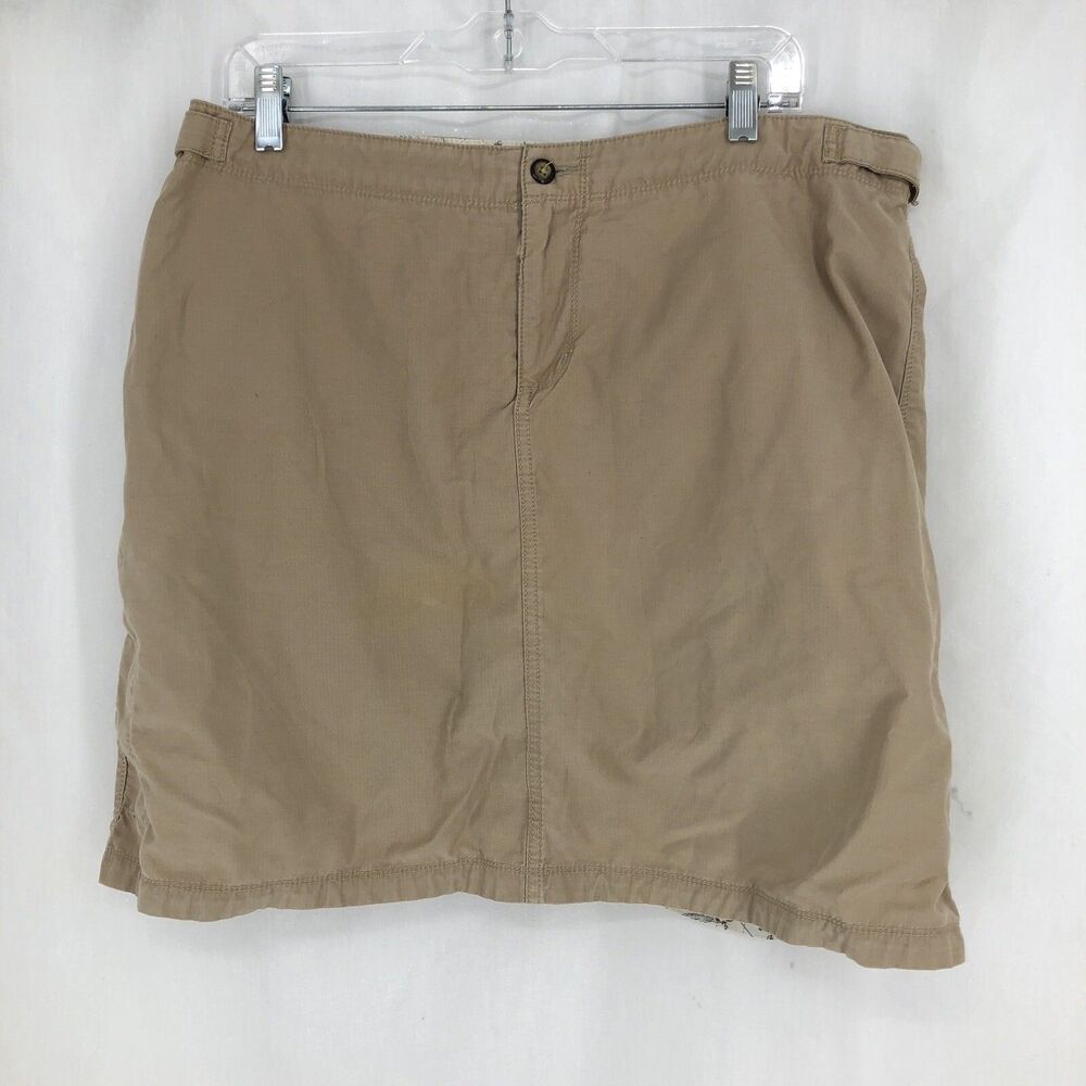Horny Toad Khaki Green Embroidered Hiking Outdoor Adjustable Waist Skort 12